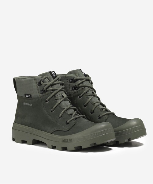 AIGLE（エーグル）の「GORE=TEX ゴアテックス 防水 防風 透湿 テネレレザー ハイキングスニーカー（ブーツ・メンズ・モスグリーン・40/44/37/36/43/42/41/39/38）」の3枚目の写真