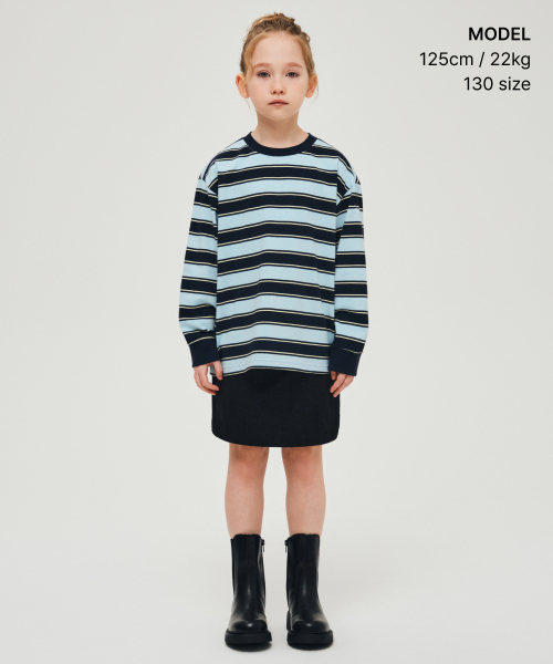 MUSINSA STANDARD KIDS（ムシンサスタンダードキッズ）の「マルチストライプクルーネック長袖Tシャツ3 [ネイビー]（Tシャツ/カットソー・レディース・その他・110/120/130/140/150/160）」の6枚目の写真