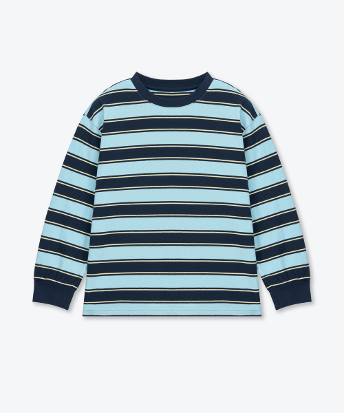 MUSINSA STANDARD KIDS（ムシンサスタンダードキッズ）の「マルチストライプクルーネック長袖Tシャツ3 [ネイビー]（Tシャツ/カットソー・レディース・その他・110/120/130/140/150/160）」の5枚目の写真