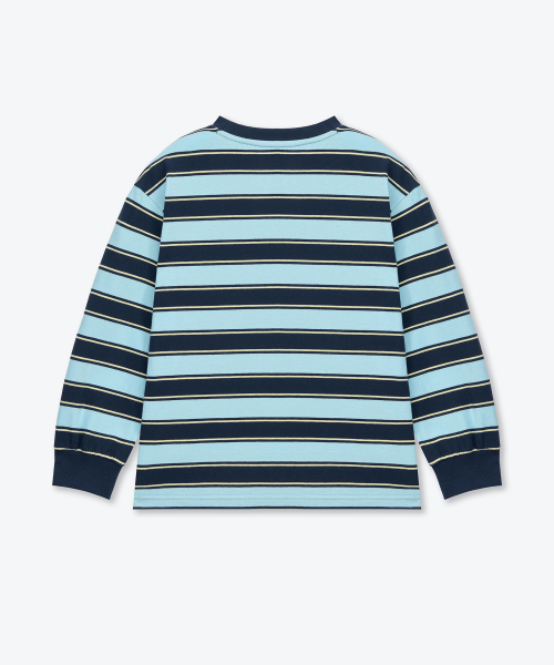 MUSINSA STANDARD KIDS（ムシンサスタンダードキッズ）の「マルチストライプクルーネック長袖Tシャツ3 [ネイビー]（Tシャツ/カットソー・レディース・その他・110/120/130/140/150/160）」の4枚目の写真
