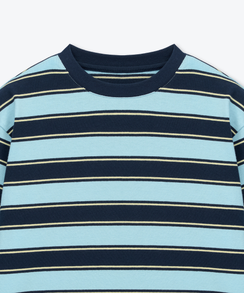 MUSINSA STANDARD KIDS（ムシンサスタンダードキッズ）の「マルチストライプクルーネック長袖Tシャツ3 [ネイビー]（Tシャツ/カットソー・レディース・その他・110/120/130/140/150/160）」の3枚目の写真