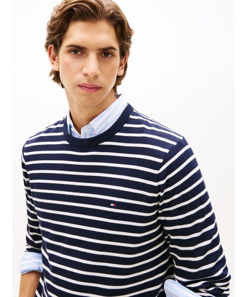 TOMMY HILFIGER(トミーヒルフィガー)の「ESSENTIAL SSNL COTTON CREW NECK(ニット/セーター・メンズ・ネイビー・LARGE/SMALL/MEDIUM/X-LARGE)」の2枚目の写真