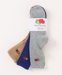 FRUIT OF THE LOOM（フルーツオブザルーム）の「FRUIT OF THE LOOM/フルーツオブザルーム　Q.FTL3Pゆるリッチェル刺繍①（ソックス/靴下）」