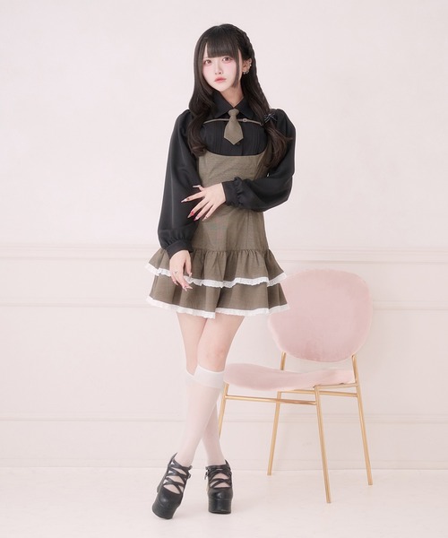 Pal elfy ネクタイ付きキャミワン＋ピンクシャツセット ネクタイ付きキャミワンピース（ワンピース）｜Pal elfy（パル