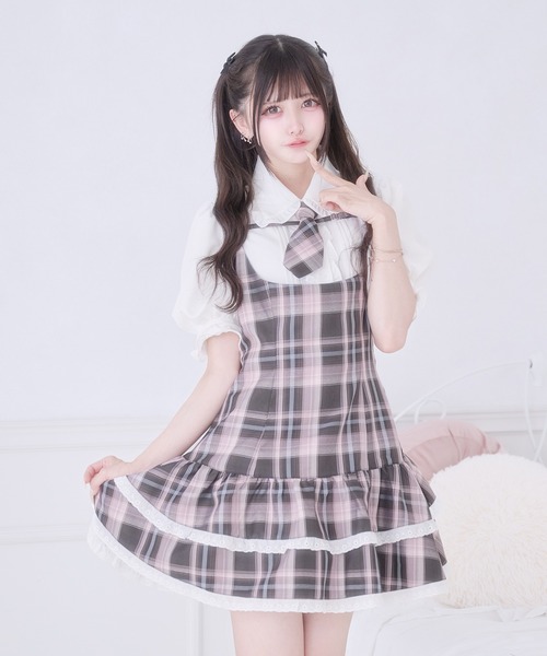 Pal elfy(パルエルフィー)の「ネクタイ付きキャミワンピース(ワンピース・レディース・ブラウン系その他/ブラック/グレー/ピンク/ベージュ・フリー)」の21枚目の写真