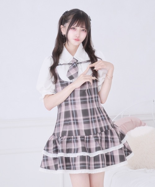 Pal elfy(パルエルフィー)の「ネクタイ付きキャミワンピース(ワンピース・レディース・ブラウン系その他/ブラック/グレー/ピンク/ベージュ・フリー)」の20枚目の写真