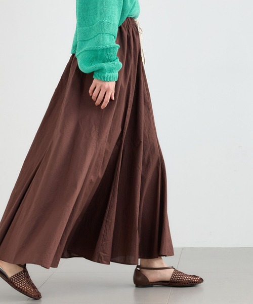 BARNYARDSTORM（バンヤードストーム）の「BARNYARDSTORM / 綿ローンギャザースカート / ハンドウォッシャブル（スカート・レディース・ホワイト系その他/ブラウン・M/S）」の10枚目の写真