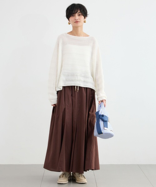 BARNYARDSTORM（バンヤードストーム）の「BARNYARDSTORM / 綿ローンギャザースカート / ハンドウォッシャブル（スカート・レディース・ホワイト系その他/ブラウン・M/S）」の13枚目の写真