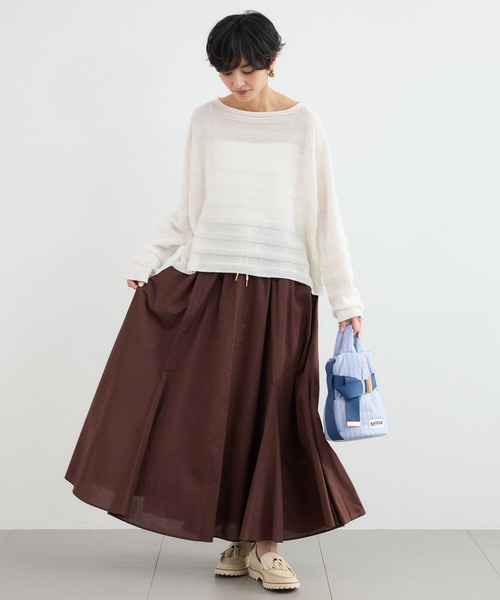 BARNYARDSTORM（バンヤードストーム）の「BARNYARDSTORM / 綿ローンギャザースカート / ハンドウォッシャブル（スカート・レディース・ホワイト系その他/ブラウン・M/S）」の18枚目の写真