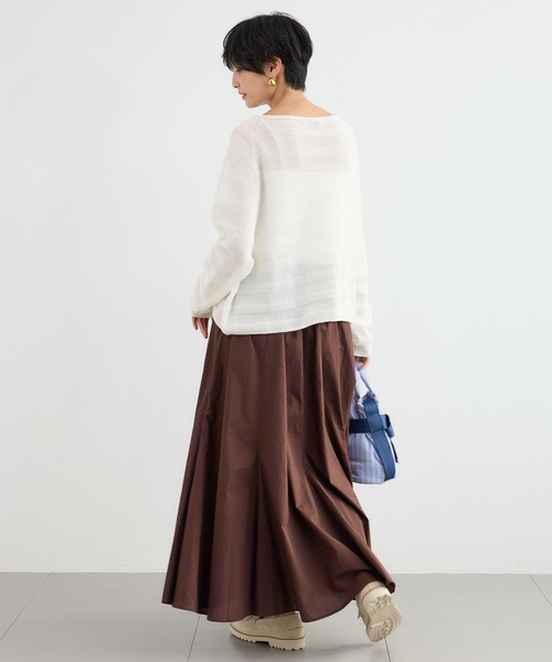 BARNYARDSTORM（バンヤードストーム）の「BARNYARDSTORM / 綿ローンギャザースカート / ハンドウォッシャブル（スカート・レディース・ホワイト系その他/ブラウン・M/S）」の20枚目の写真