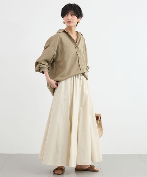 BARNYARDSTORM（バンヤードストーム）の「BARNYARDSTORM / 綿ローンギャザースカート / ハンドウォッシャブル（スカート・レディース・ホワイト系その他/ブラウン・M/S）」の16枚目の写真