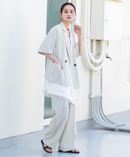 SENSE OF PLACE by URBAN RESEARCH（センスオブプレイスバイアーバンリサーチ）の「『UR TECH DRYLUXE』リネンライクワイドパンツ（その他パンツ・レディース・ベージュ/ブラック/ライトベージュ/チャコールグレー/ブラウン/レッド・X-SMALL/SMALL/MEDIUM/LARGE/TALL）」の20枚目の写真