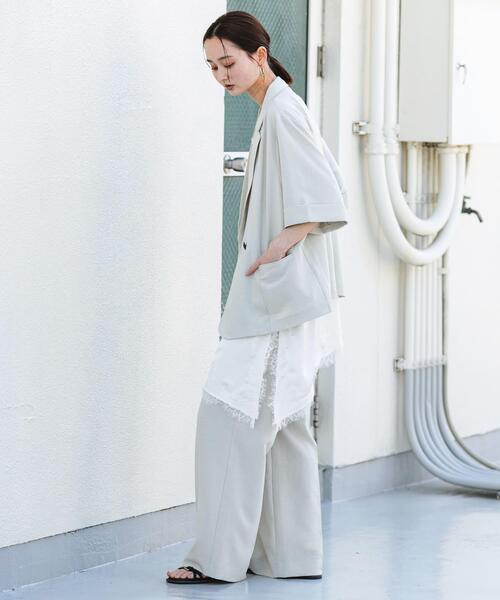 SENSE OF PLACE by URBAN RESEARCH（センスオブプレイスバイアーバンリサーチ）の「『UR TECH DRYLUXE』リネンライクワイドパンツ（その他パンツ・レディース・ベージュ/ブラック/ライトベージュ/チャコールグレー/ブラウン/レッド・X-SMALL/SMALL/MEDIUM/LARGE/TALL）」の21枚目の写真