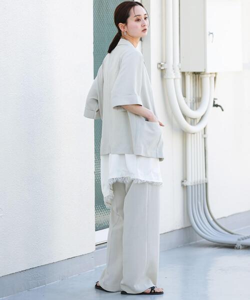 SENSE OF PLACE by URBAN RESEARCH（センスオブプレイスバイアーバンリサーチ）の「『UR TECH DRYLUXE』リネンライクワイドパンツ（その他パンツ・レディース・ベージュ/ブラック/ライトベージュ/チャコールグレー/ブラウン/レッド・X-SMALL/SMALL/MEDIUM/LARGE/TALL）」の22枚目の写真