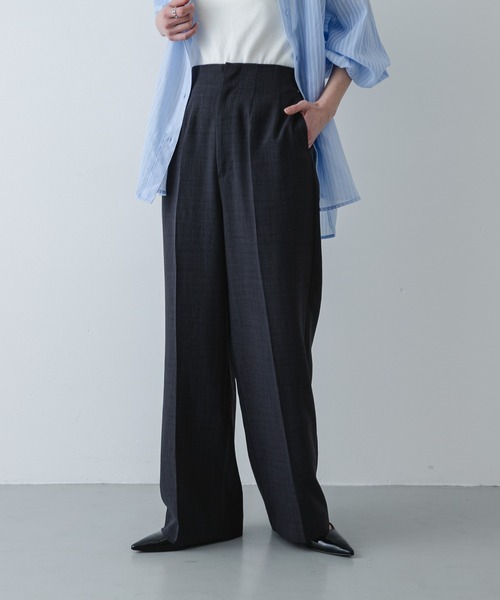 SENSE OF PLACE by URBAN RESEARCH（センスオブプレイスバイアーバンリサーチ）の「UR TECH リネンライクワイドパンツ（スラックス・レディース・ベージュ/ブラック/ライトベージュ/チャコールグレー・X-SMALL/SMALL/MEDIUM/LARGE/TALL）」の3枚目の写真