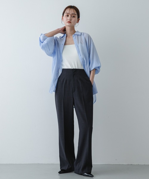 SENSE OF PLACE by URBAN RESEARCH（センスオブプレイスバイアーバンリサーチ）の「UR TECH リネンライクワイドパンツ（スラックス・レディース・ベージュ/ブラック/ライトベージュ/チャコールグレー・X-SMALL/SMALL/MEDIUM/LARGE/TALL）」の18枚目の写真