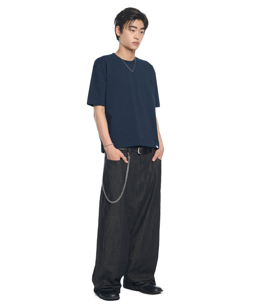 NOMANUAL(NOMANUAL)の「NM CROP T-SHIRT - DARK NAVY(Tシャツ/カットソー・レディース・その他・SMALL/MEDIUM/LARGE/X-LARGE)」の4枚目の写真