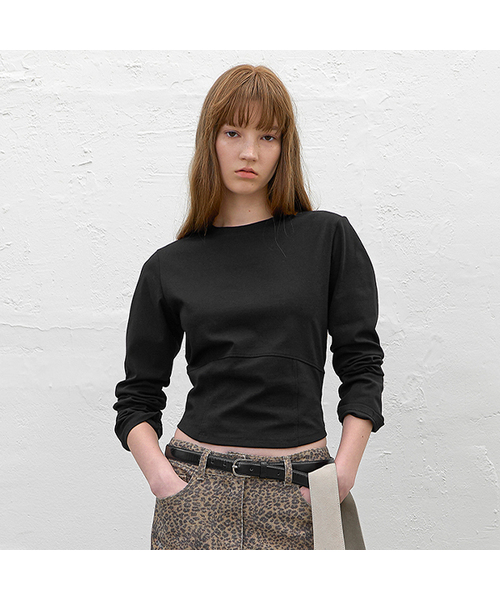 ATELIER NAIN(アトリエナイン)の「NOVELLA SLIM LINE LONG TEE (T-7196)(Tシャツ/カットソー・レディース・ホワイト/グレー/ブラック・MEDIUM/SMALL)」の1枚目の写真