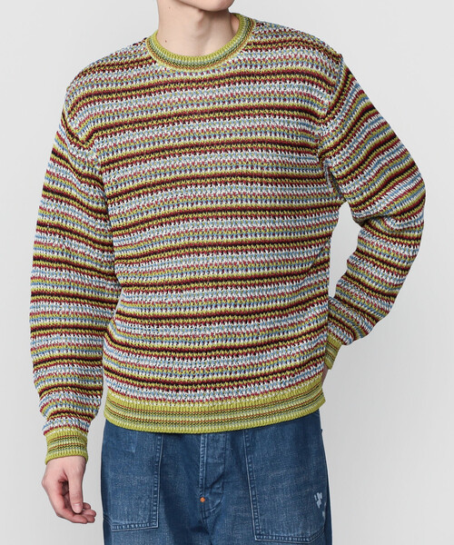 Coohem(コーヘン)の「COOHEM | 〈別注〉 マルチボーダーニット MEN(ニット/セーター・メンズ・レッド系その他/グリーン系その他・M/L)」の2枚目の写真