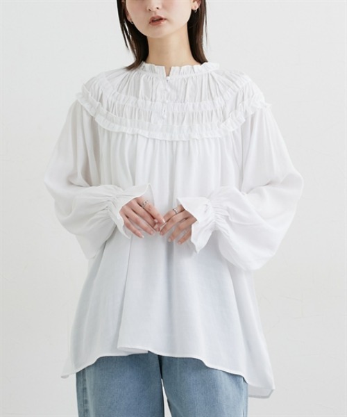 nissen（ニッセン）の「前後2WAY求心柄ブラウス（シャツ/ブラウス・レディース・ブラック/オフホワイト・FREE）」の18枚目の写真