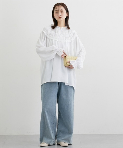 nissen（ニッセン）の「前後2WAY求心柄ブラウス（シャツ/ブラウス・レディース・ブラック/オフホワイト・FREE）」の20枚目の写真