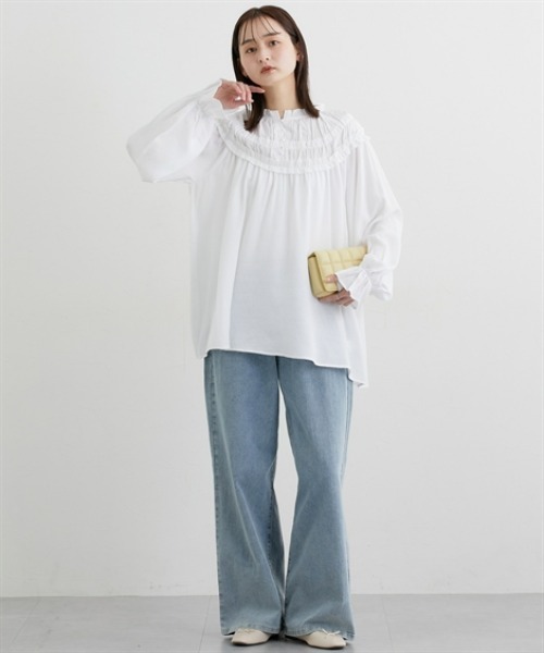 nissen（ニッセン）の「前後2WAY求心柄ブラウス（シャツ/ブラウス・レディース・ブラック/オフホワイト・FREE）」の21枚目の写真