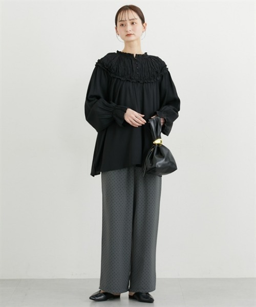 nissen（ニッセン）の「前後2WAY求心柄ブラウス（シャツ/ブラウス・レディース・ブラック/オフホワイト・FREE）」の11枚目の写真