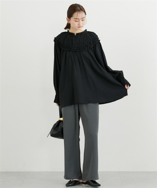 nissen（ニッセン）の「前後2WAY求心柄ブラウス（シャツ/ブラウス・レディース・ブラック/オフホワイト・FREE）」の12枚目の写真