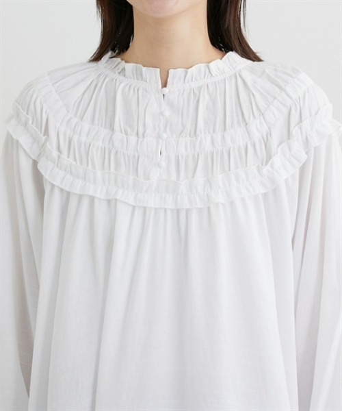 nissen（ニッセン）の「前後2WAY求心柄ブラウス（シャツ/ブラウス・レディース・ブラック/オフホワイト・FREE）」の14枚目の写真