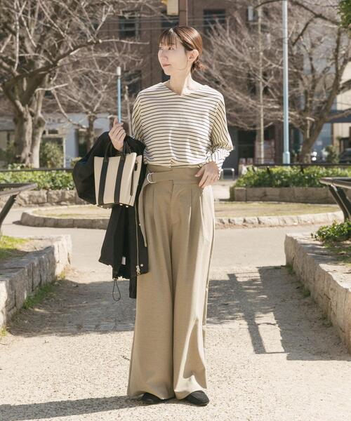 ITEMS URBANRESEARCH（アイテムズ アーバンリサーチ）の「アシメデザインベルトパンツ（その他パンツ・レディース・ベージュ/ブラウン・MEDIUM/SMALL）」の10枚目の写真