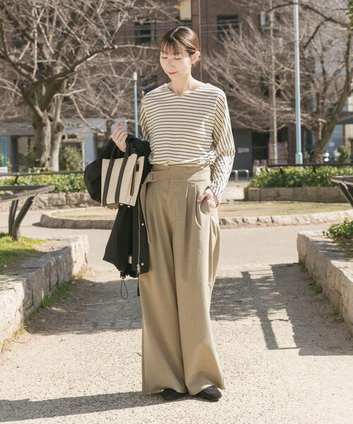 ITEMS URBANRESEARCH（アイテムズ アーバンリサーチ）の「アシメデザインベルトパンツ（その他パンツ・レディース・ベージュ/ブラウン・MEDIUM/SMALL）」の11枚目の写真