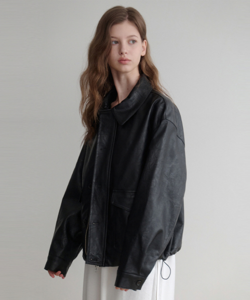 LENAV(ルナブ)の「hidden Pocket Leather Jacket (black)(ライダースジャケット・レディース・その他・MEDIUM/LARGE)」の1枚目の写真