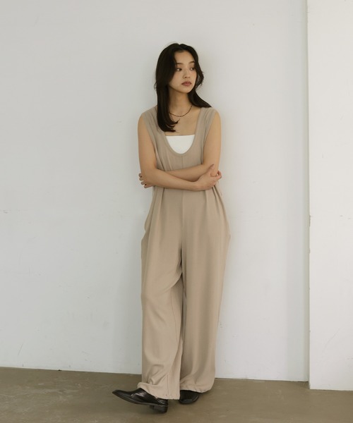 hellam(へラム)の「2wayオールインワン(サロペット/オーバーオール・レディース・モカ/ブラック/グレイッシュベージュ・FREE)」の1枚目の写真