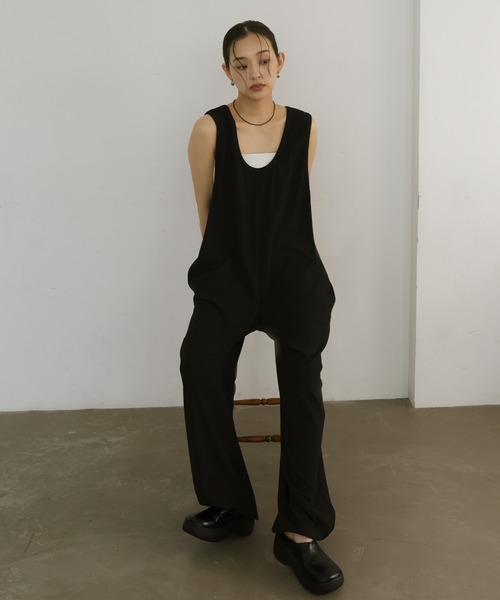 hellam(へラム)の「2wayオールインワン(サロペット/オーバーオール・レディース・モカ/ブラック/グレイッシュベージュ・FREE)」の21枚目の写真