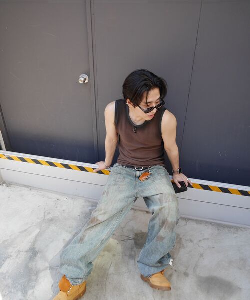 RSSC（アールエスエスシー）の「LEATHER MIXED SPRAY SLEEVELESS - BROWN（Tシャツ/カットソー・レディース・その他・0/1/2）」の10枚目の写真