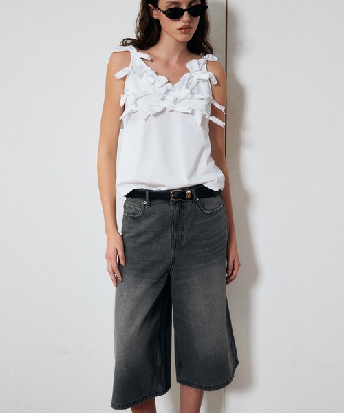LE CIEL BLEU(ルシェルブルー)の「デニムハーフパンツ / Denim Half Pants(デニムパンツ・レディース・チャコールグレー・34/36/38)」の3枚目の写真