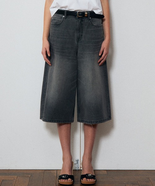 LE CIEL BLEU(ルシェルブルー)の「デニムハーフパンツ / Denim Half Pants(デニムパンツ・レディース・チャコールグレー・34/36/38)」の7枚目の写真