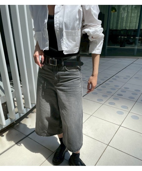 LE CIEL BLEU(ルシェルブルー)の「デニムハーフパンツ / Denim Half Pants(デニムパンツ・レディース・チャコールグレー・34/36/38)」の15枚目の写真