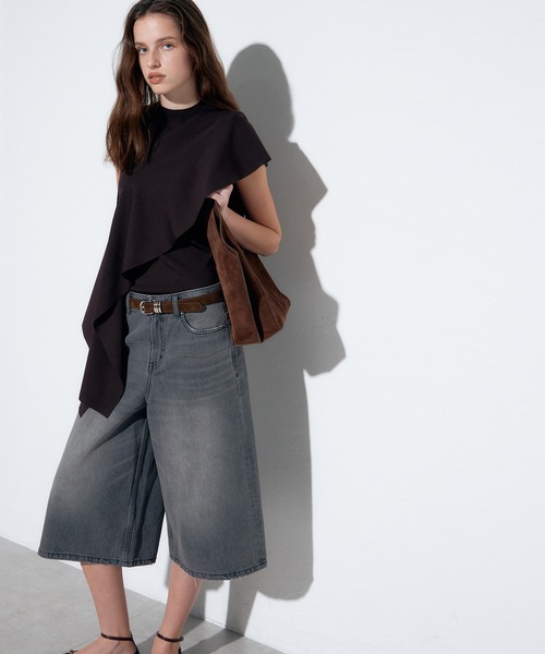 LE CIEL BLEU(ルシェルブルー)の「デニムハーフパンツ / Denim Half Pants(デニムパンツ・レディース・チャコールグレー・34/36/38)」の18枚目の写真