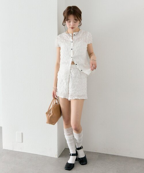 mystic（ミスティック）の「エアリーシャーリングブラウス（シャツ/ブラウス・レディース・ブラック/ブルー/オフホワイト・FREE）」の18枚目の写真