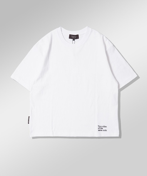 Laufer(ロイファー)の「【Laufer】Two sides Tee / クロップド丈 ボックスシルエット バックプリント Tシャツ / 短丈 ヘビーウェイト 綿100%(Tシャツ/カットソー・メンズ・ブラック/ホワイト・S/M/L/XL)」の3枚目の写真