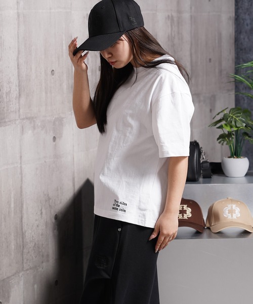 Laufer(ロイファー)の「【Laufer】Two sides Tee / クロップド丈 ボックスシルエット バックプリント Tシャツ / 短丈 ヘビーウェイト 綿100%(Tシャツ/カットソー・メンズ・ブラック/ホワイト・S/M/L/XL)」の6枚目の写真