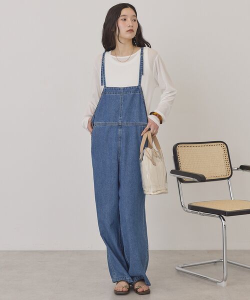 AMERICAN HOLIC（アメリカンホリック）の「デニムスクエアサロペット（サロペット/オーバーオール・レディース・インディゴブルー/アイボリー・L/M）」の18枚目の写真
