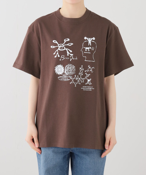 BRAIN DEAD(ブレインデット)の「【BRAIN DEAD/ブレインデッド】 ANCIENT KNOWLEDGE T-SHIRT(Tシャツ/カットソー・レディース・レッド・MEDIUM/SMALL)」の6枚目の写真