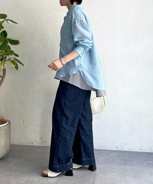 un dix cors(アンディコール)の「ストレート薄デニムパンツ(その他パンツ・レディース・サックスブルー/インディゴブルー・FREE)」の7枚目の写真