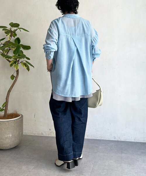 un dix cors(アンディコール)の「ストレート薄デニムパンツ(その他パンツ・レディース・サックスブルー/インディゴブルー・FREE)」の8枚目の写真