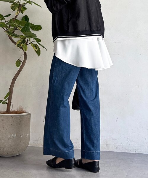un dix cors(アンディコール)の「ストレート薄デニムパンツ(その他パンツ・レディース・サックスブルー/インディゴブルー・FREE)」の13枚目の写真