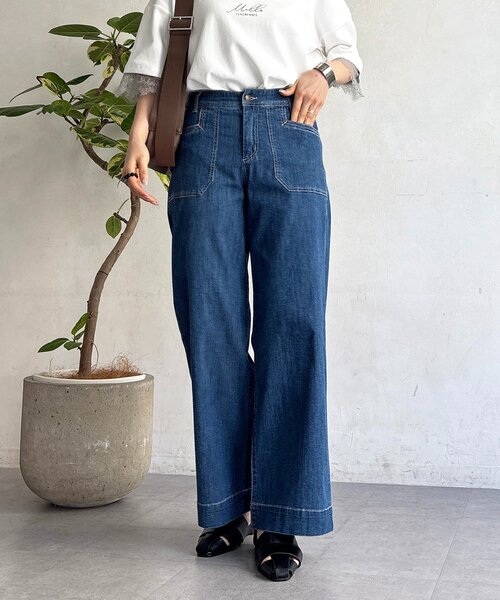 un dix cors(アンディコール)の「ストレート薄デニムパンツ(その他パンツ・レディース・サックスブルー/インディゴブルー・FREE)」の18枚目の写真