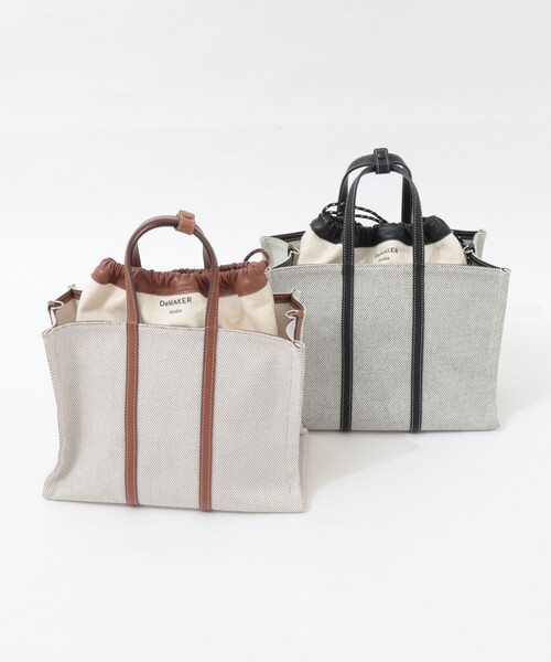 NOLLEY’S(ノーリーズ)の「【DeMAKER/ディメーカー】New vase medium bagキャンバストート(トートバッグ・レディース・ブラック/キャメル・FREE)」の17枚目の写真