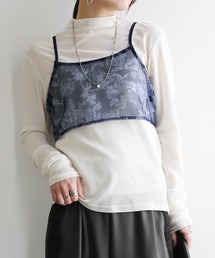 メッシュボタニカルプリントキャミビスチェ